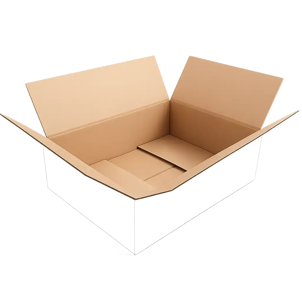 Witte Amerikaanse Vouwdoos van Golfkarton - 302x215x100mm, Enkele Golf (25 stuks)