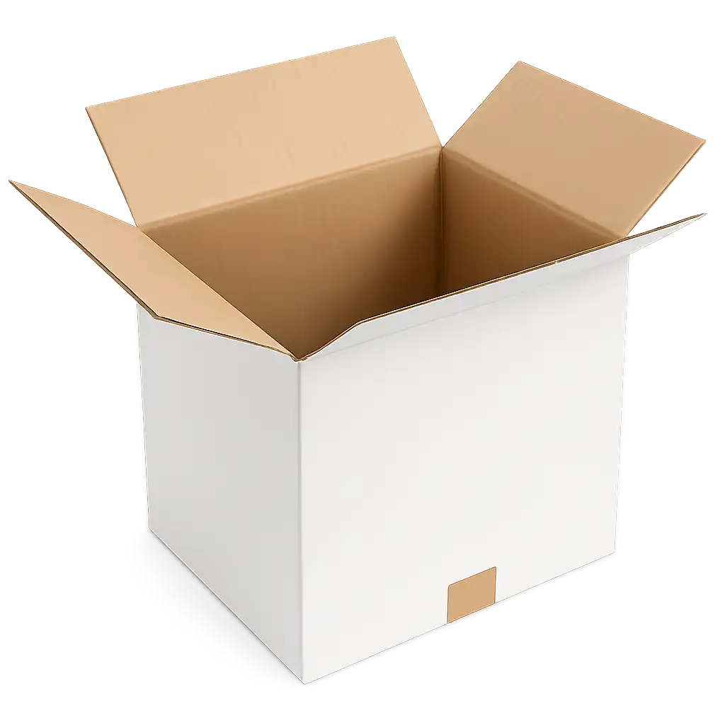 Witte Amerikaanse Vouwdoos van Golfkarton - 302x215x250mm, Enkele Golf (25 stuks)