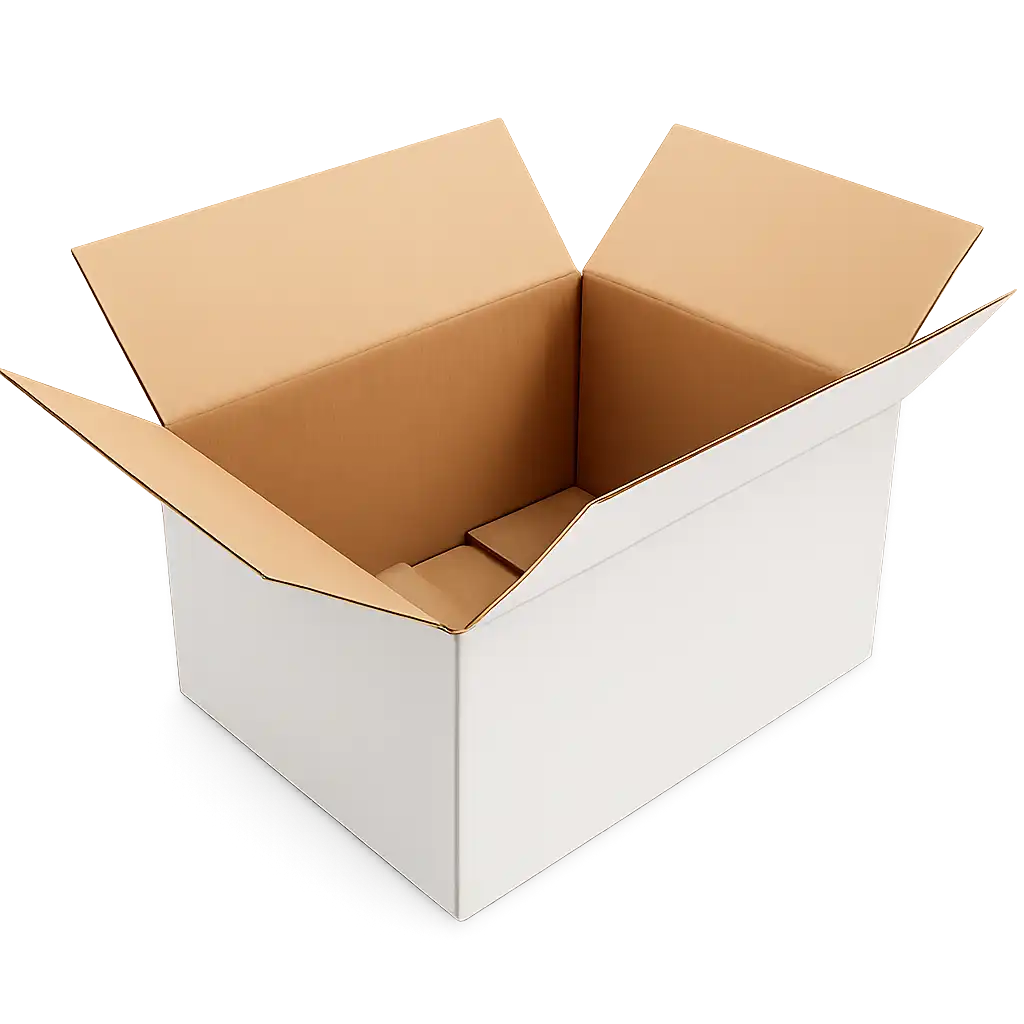 Witte Amerikaanse Vouwdoos van Golfkarton 330x220x165mm - Enkele Golf PFA (25 stuks)