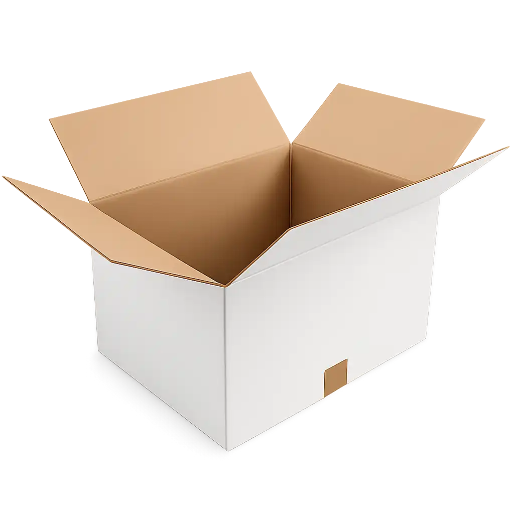 Witte Amerikaanse Vouwdoos van Golfkarton - 422x302x250mm, Enkele Golf (25 stuks)