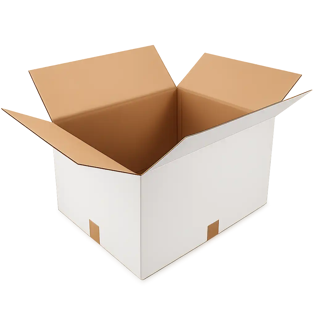 Witte Amerikaanse Vouwdoos van Golfkarton - 430x330x225mm, Enkel Golf, Perfect voor Verpakking (25 stuks)