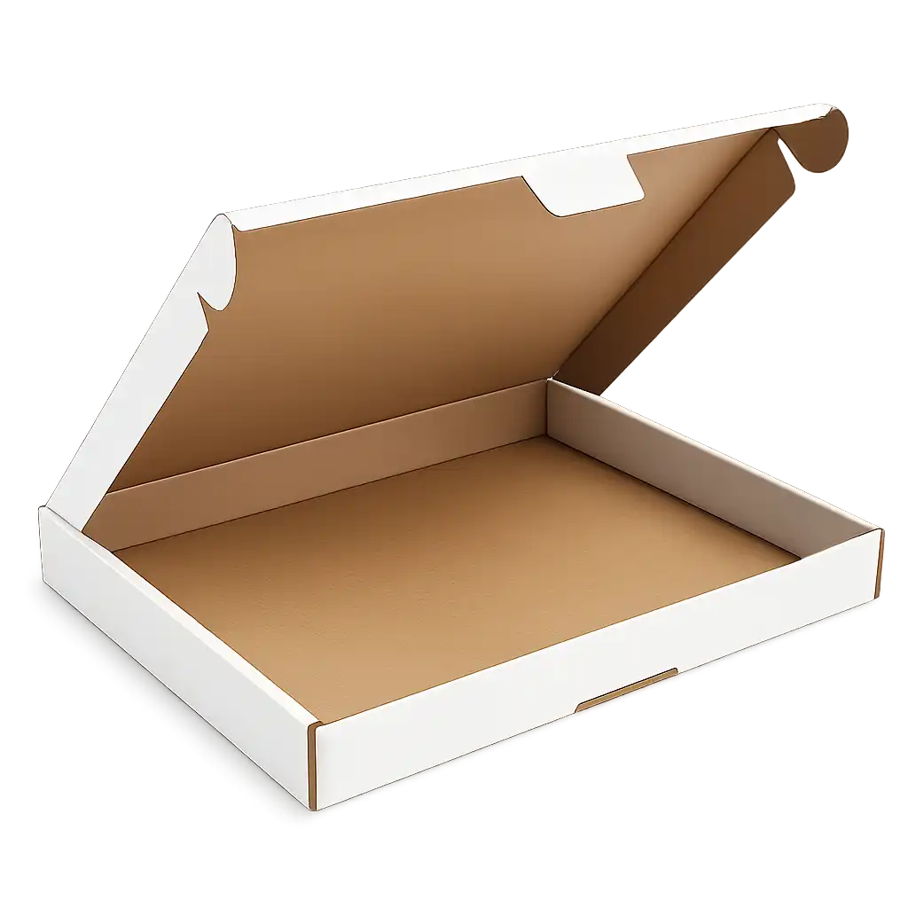 A4 Verzenddoos - Enkele Golf Karton, 345x255x27mm, Wit met Klep (50 stuks)