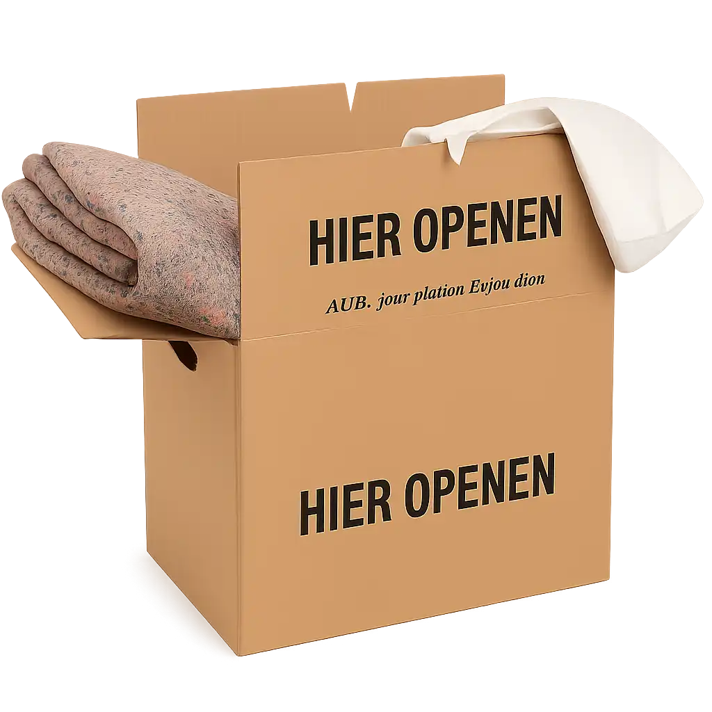 Verhuisdoos van golfkarton met dubbele bodem - 485x320x355mm, bruin