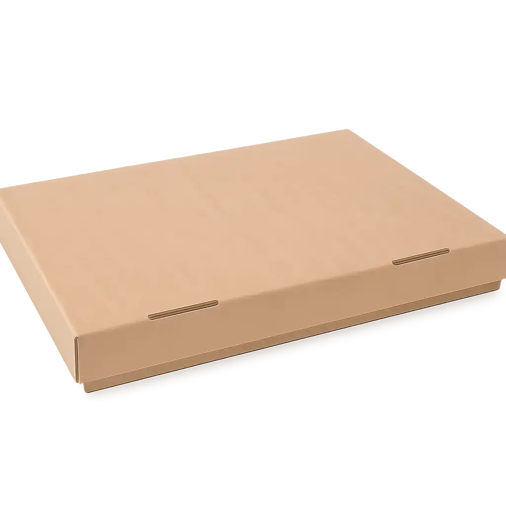 Bruine Vouwdoos van Golfkarton met Vaste Deksel - 430x310x40mm (25 stuks)